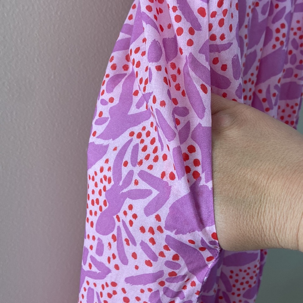 Tuckernuck Persifor- Pink & Lavender Ruffle Hem Midi Dress - Picture 7 of 13